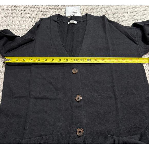 NWT J. Jill Button Front Cardigan Sweater V Neck Lightweight Womens Sz XS Black - Picture 5 of 9